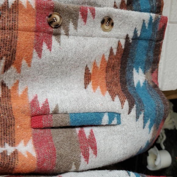 Blue B Women's Pendleton Wool Blend Western Cawl Neck Spring Jacket Coat Size S - Picture 9 of 13